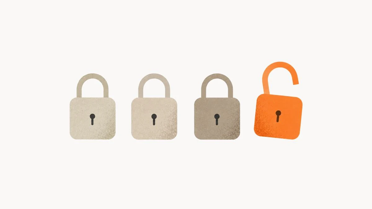 Illustration of layered locks representing controlled access