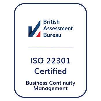 ISO 22301 certified, British Assessment Bureau